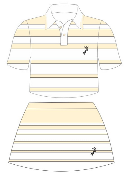 WOMEN’S STRIPE CROPPED POLO