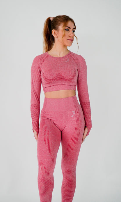 EMPOWER SEAMLESS CROP TOP LONG SLEEVE